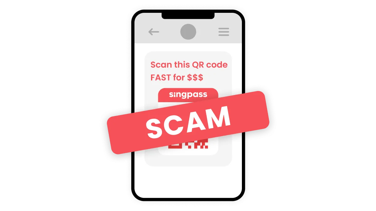 A red banner with the word scam placed on top of a text message